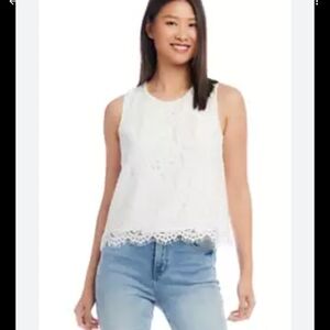 Coldwater Creek White Lace Tank Top‎